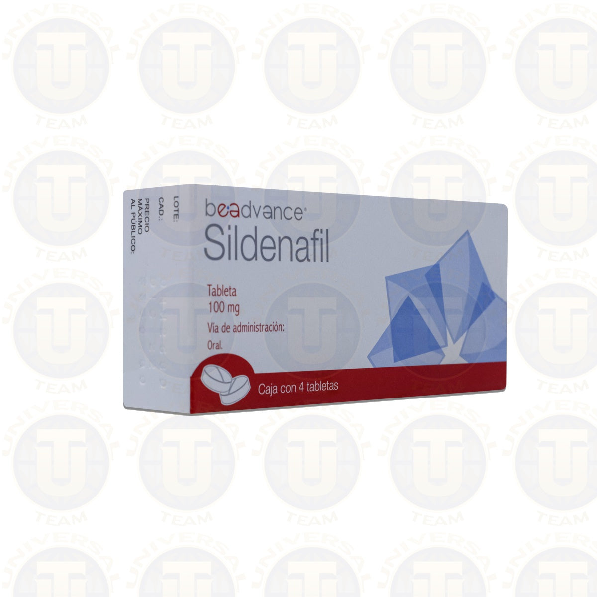 SILDENAFIL BEADVANCE, 4 TABLETAS DE 100 MG