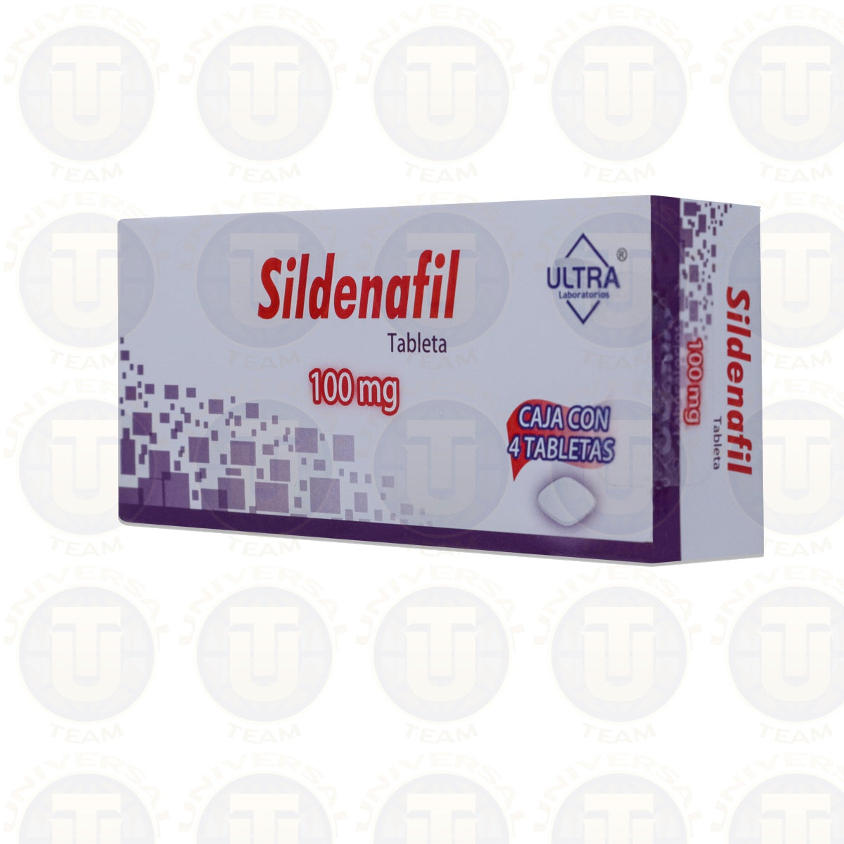 SILDENAFIL, CAJA CON 4 TABLETAS DE 100 MG, ULTRA